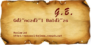 Gönczöl Balázs névjegykártya